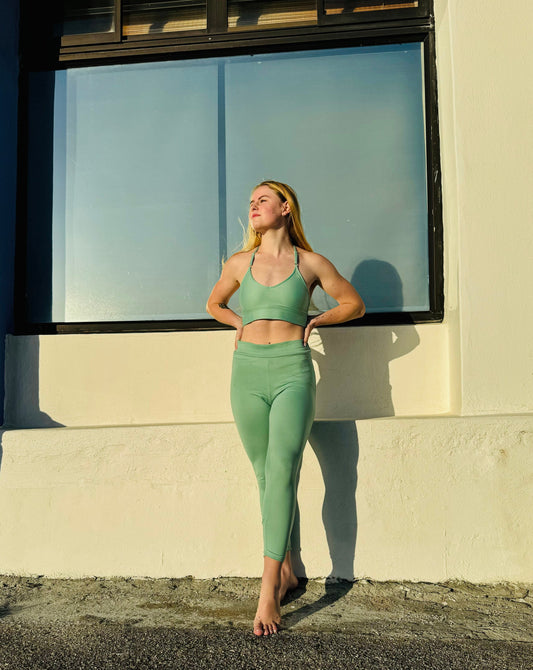 Minimalist Legging and Bra Set (Mint)