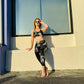 Minimalist Legging and Bra Set (Black Tie Dye)