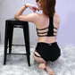Anastasia Top  (Astro Print And Black Reversible)